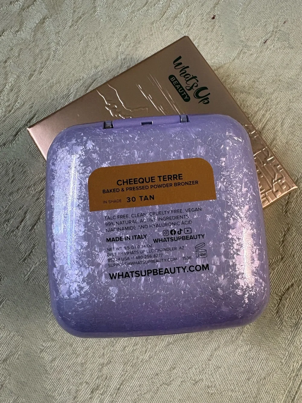 What’s Up Beauty Cheeque Terre Marbled Baked Powder Bronzer - Tan 30 BNIB